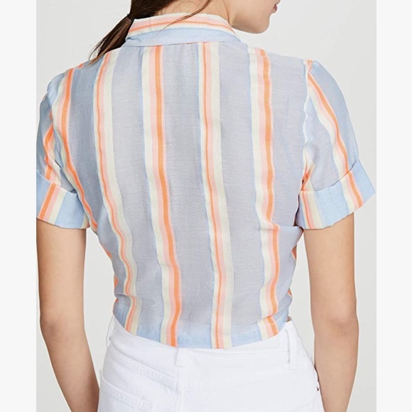 BB DAKOTA Women's Haight Street Cropped Tie Front Top - Picture 6 of 7